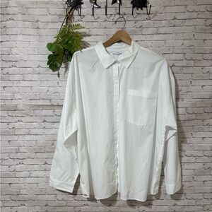 J. Jill Crisp White Minimalist Button Down Blouse